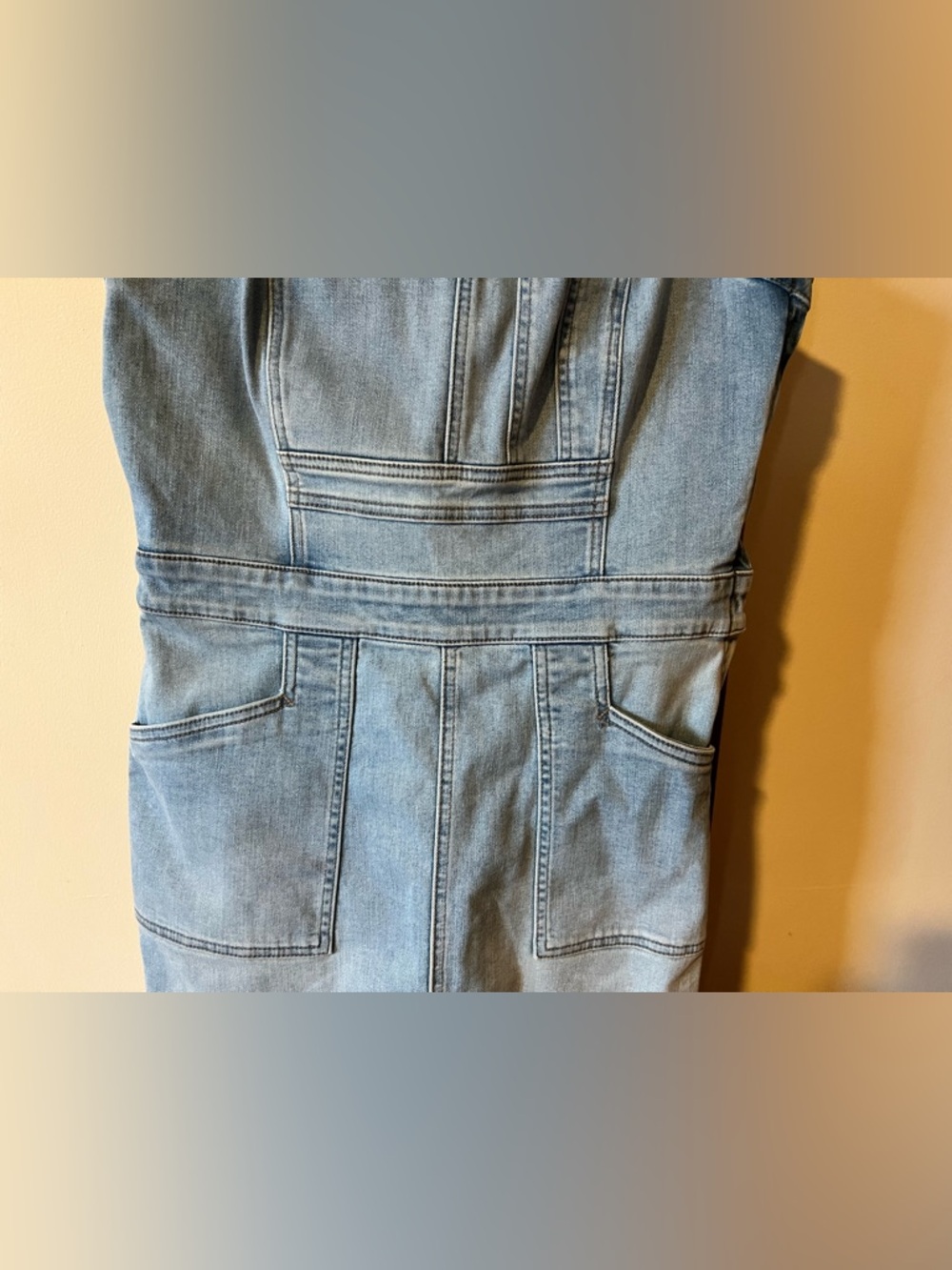 Mother Pocket Hustler Denim Overall Dress in the color when in Rome size 30 US 8 - Picture 8 of 16